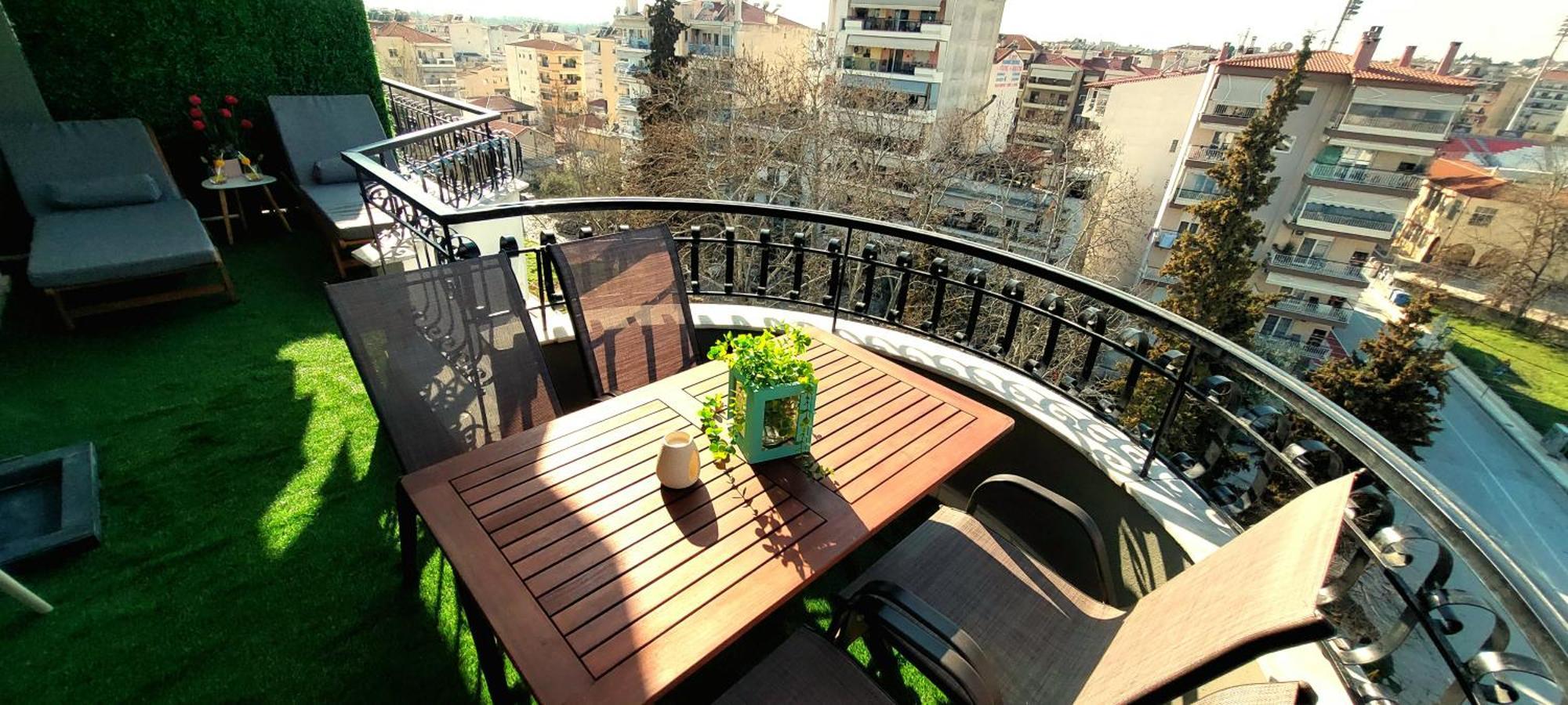 Sky View Suite Serres Bagian luar foto